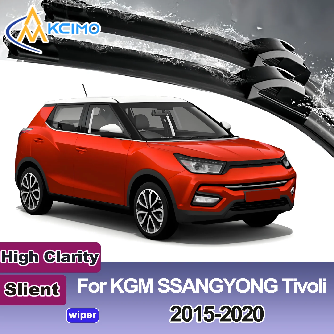 

KCIMO 2PCS New Front Windshield Wiper Blade for KGM SSANGYONG Tivoli 2015-2020 Front Windshield Auto Wipers Blade Accessories