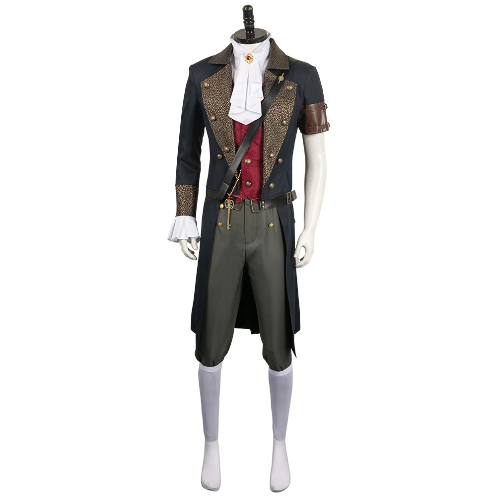 Spel Leugens Van P Cosplay Kostuum Volwassen Mannen Fantasia Uniform Jasje Jas Broek Riem Outfits Halloween Carnaval Vermomming Feestpak