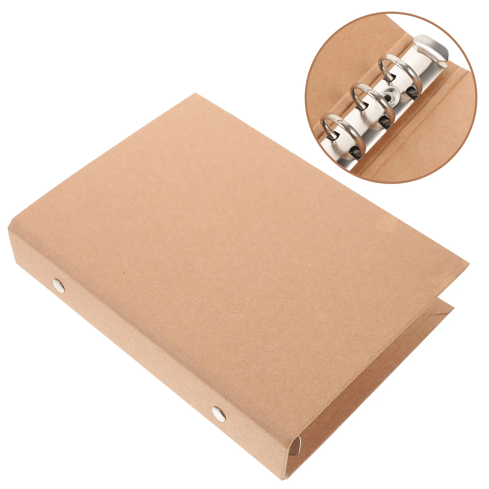 Vintage Kraft Paper Notebook Shell A6 Binder Cover Heavy Duty Loose Leaf Protector for Planner Journal Sketchbook Business Notes