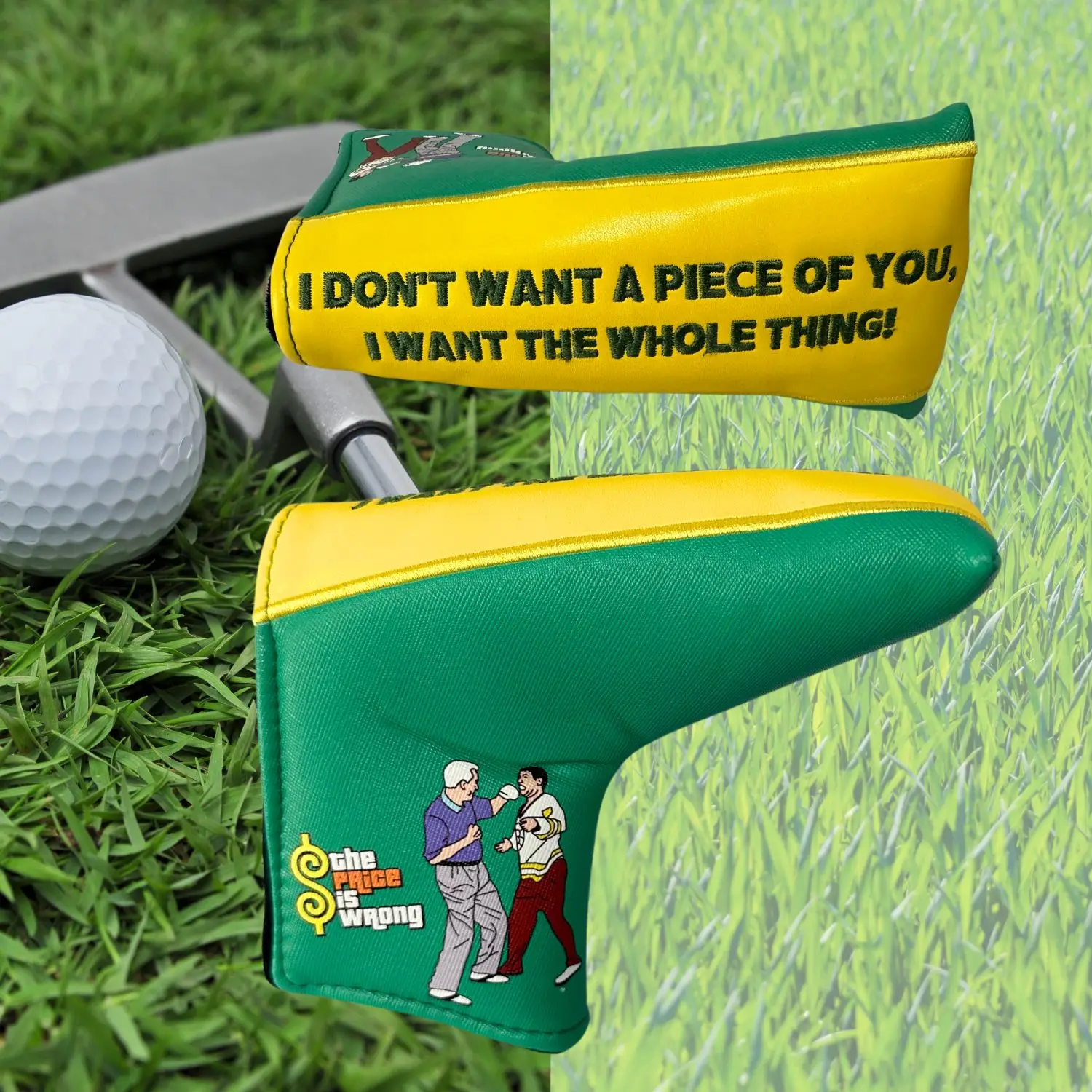 PU Leather Funny Golf Putter Cover - Premium Blade Putter Headcover with Soft Lining - Protective Golf Clubs Accessory for Men &