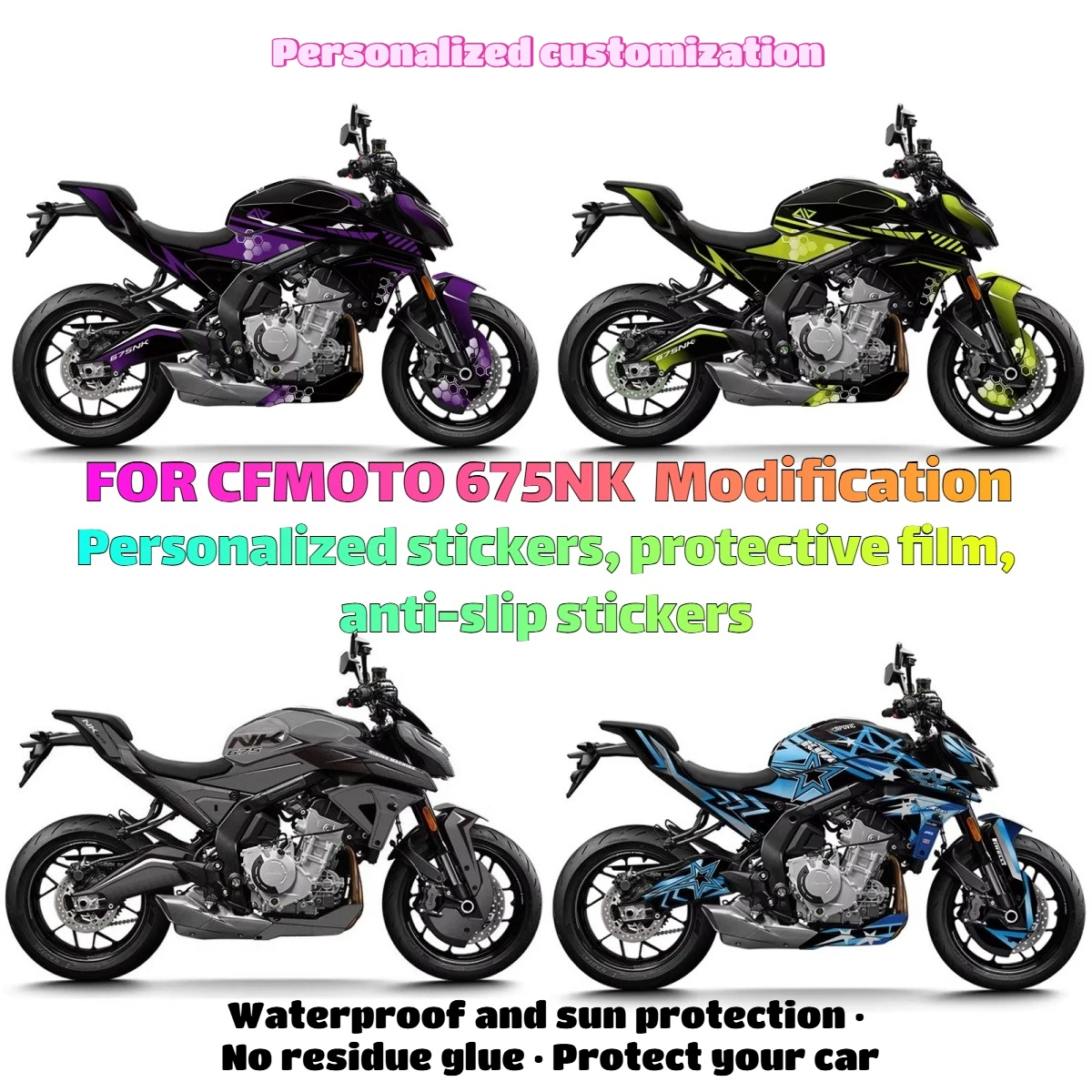 for cfmoto 675NK Modification Stickers,Protective Films,Anti-slip Stickers,Personalized Color-changing . Decals, Accessories
