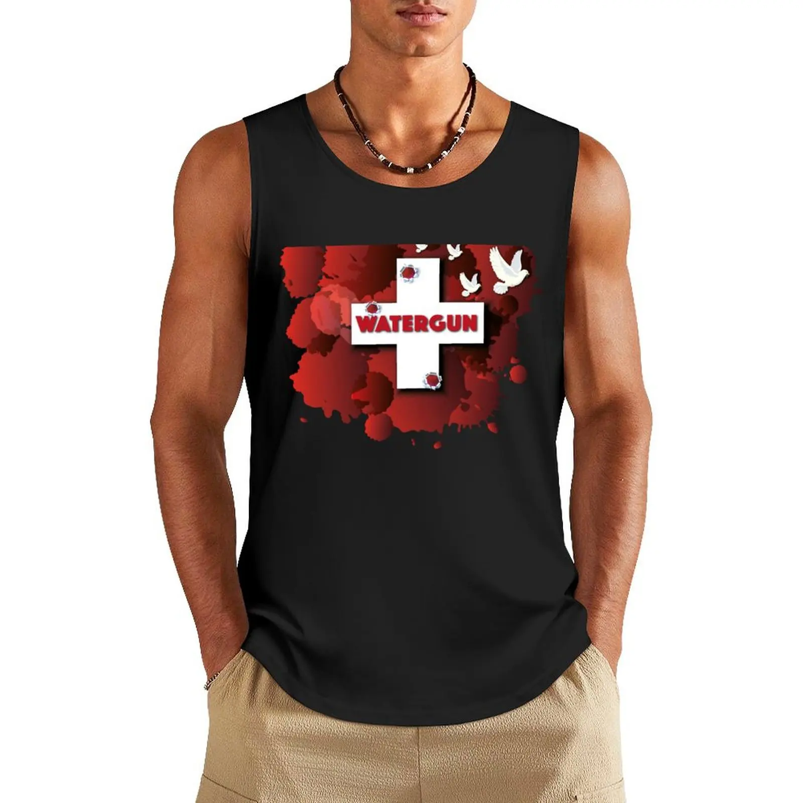 Watergun-Camiseta de gimnasio para hombre, ropa de gimnasio, Top de anime, Remo Forrer, Suiza, Eurovision 2023