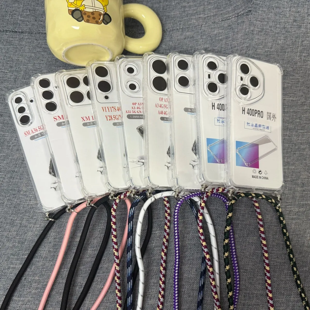 

Crossbody Chain Lanyard With Strap Case for Honor 600 400 Pro 600 Lite 400 Smart Necklace Shockproof Transparent Silicone Cover