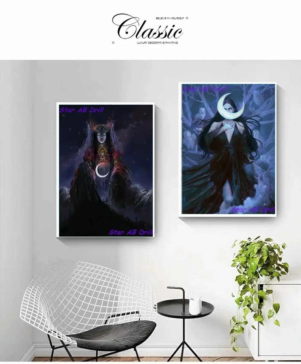 Night Goddess Death Spirits 5D Diamond Painting Hecate Presiding Over Magic And Spells AB Drill Art Cross Stitch Kit Home Decor