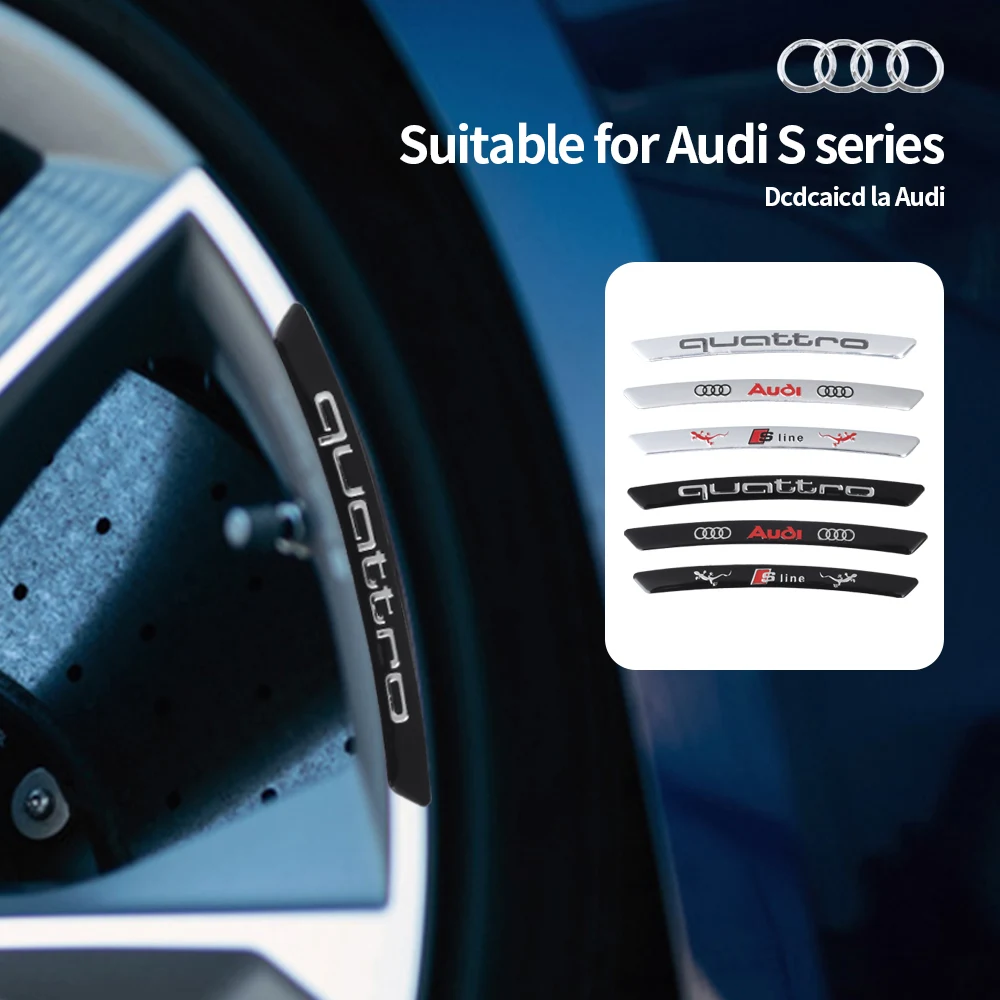 Badge de moyeu de roue de voiture en aluminium 3D, autocollants de décoration de jante de pneu pour Audi Sline A3 8P 8L 8V A4 B8 B6 B7 B9 A6 C6 C7 S5 A7 A5 Q5 Q3