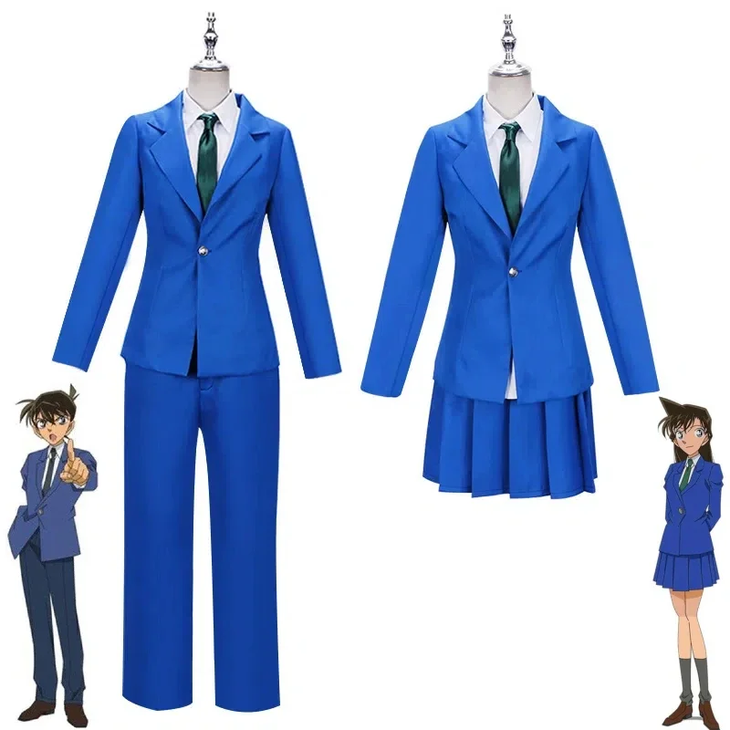 

Child Adult Kudou Shinichi Jimmy Kudo Clothes Mouri Ran Cosplay Costume Men Women High School Uniform Coat Shirt Suit Halloween