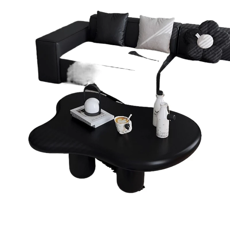 Black four-legged cloud coffee table household bedroom light luxury high-end special-shaped table simple