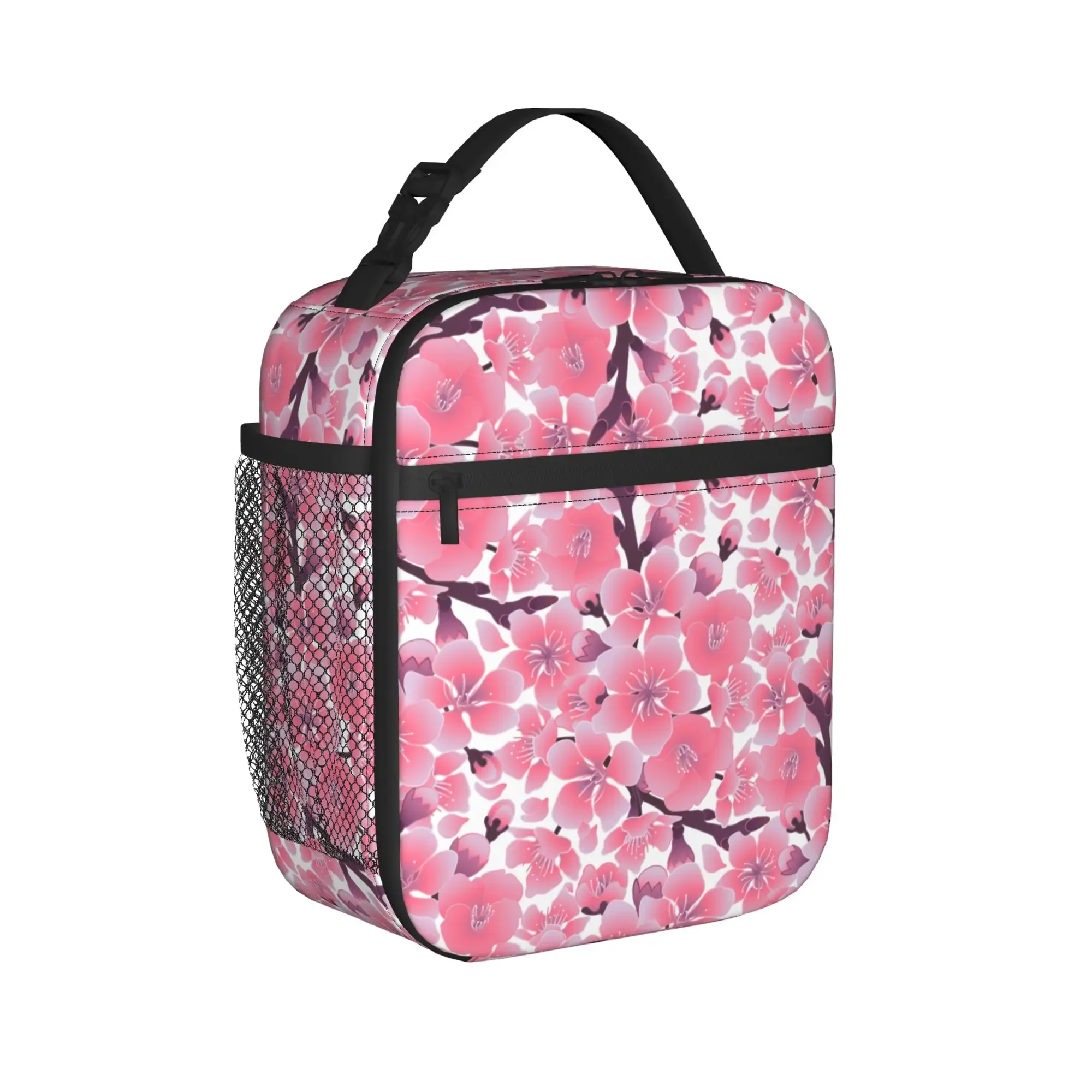 Japanese Sakura Cherry Blossom Thermal Insulated Lunch Bag for Picnic  Portable Food Container Bags Cooler Thermal Lunch Boxes