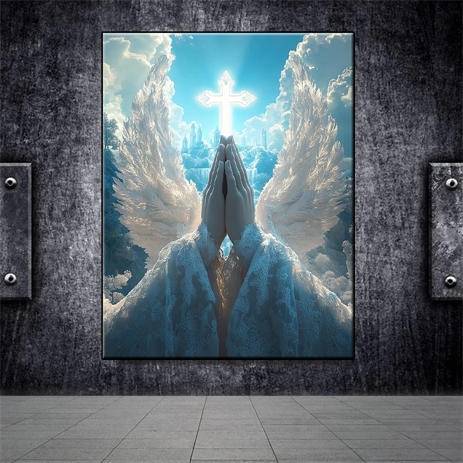 Diamond Painting Kit New Our Lady prays for Angel Wings Full Drill DIY Diamond Embroidery Mosaic Home Adult Decoration Gift