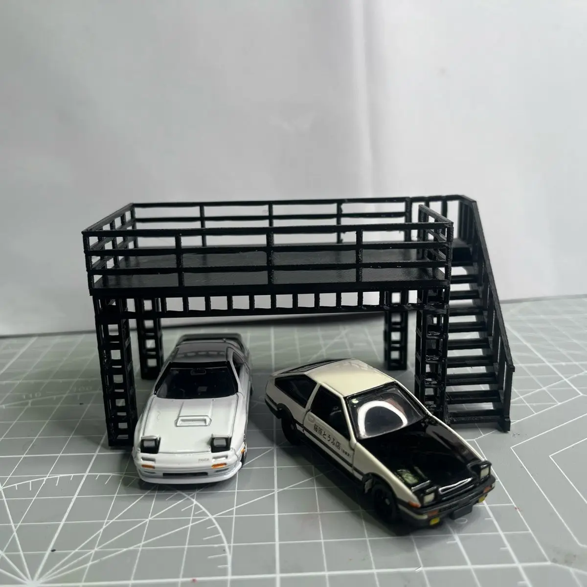 

3D Printing Resin Two-Story Staircase Scene Display Stand Car Model Garage Stair Diorama
