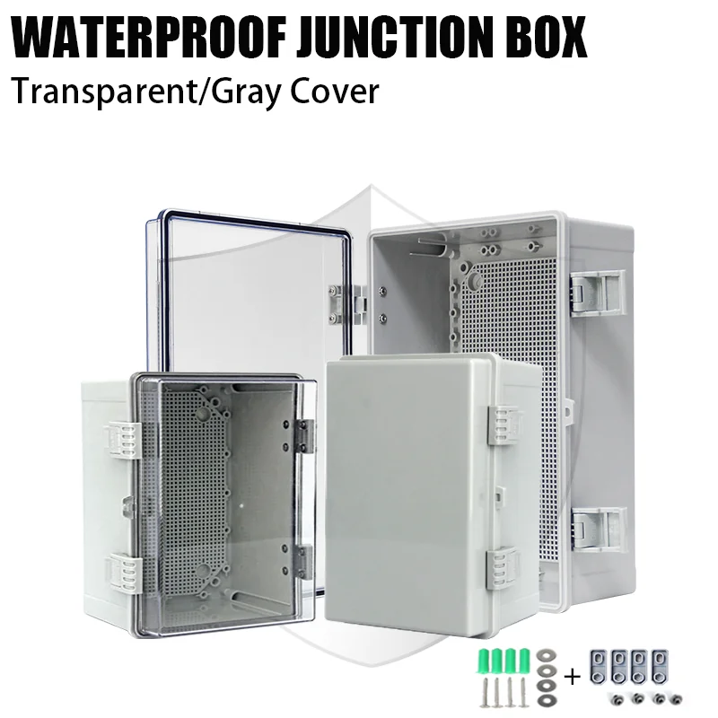 IP66 Waterproof Gray/Transparent Cover Enclosure Juction Box ABS Plastic Outdoor Electronic Instrument electric waterproof case