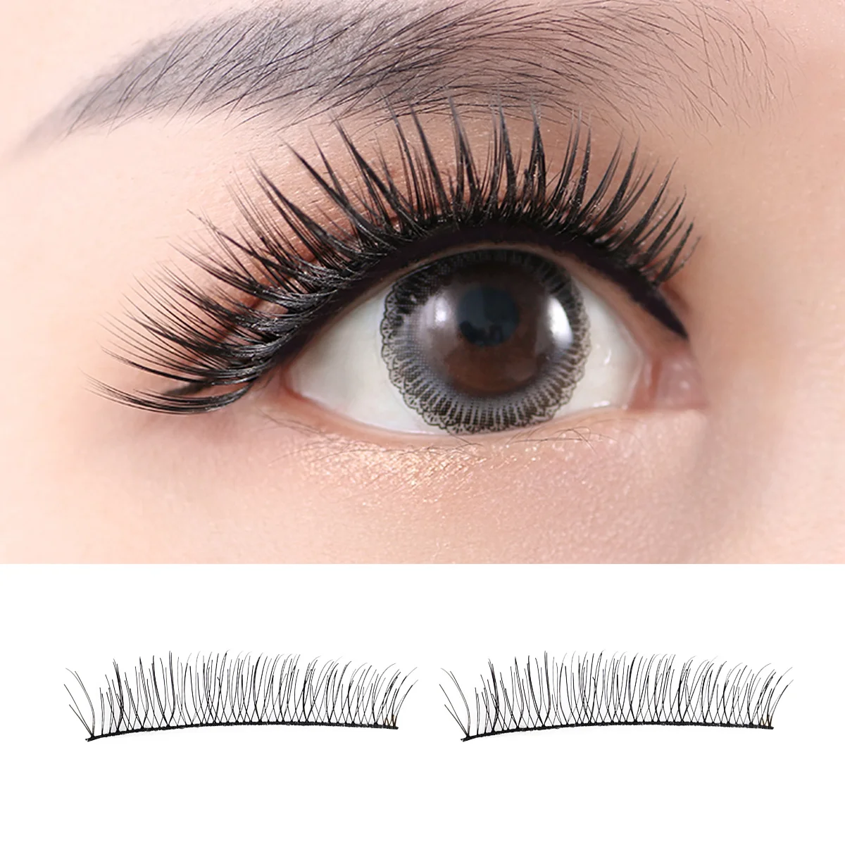 

60Pairs Handmade False Eyelashes Cotton Thread Base Thick Full Lashes Dramatic Eye Look No Deformation False Eyelashes