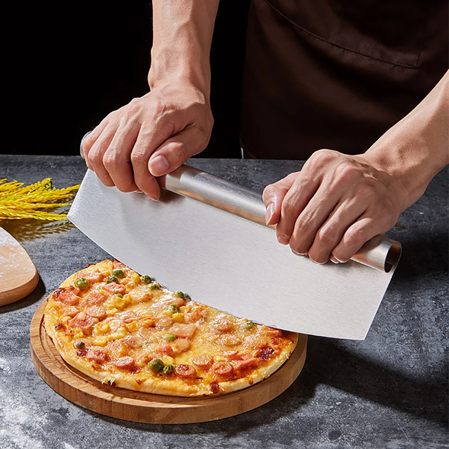 ナイフシース付きステンレス鋼ピザシェーカー、多機能ピザカッタ - Dough Scraper Curved のレビューと価格