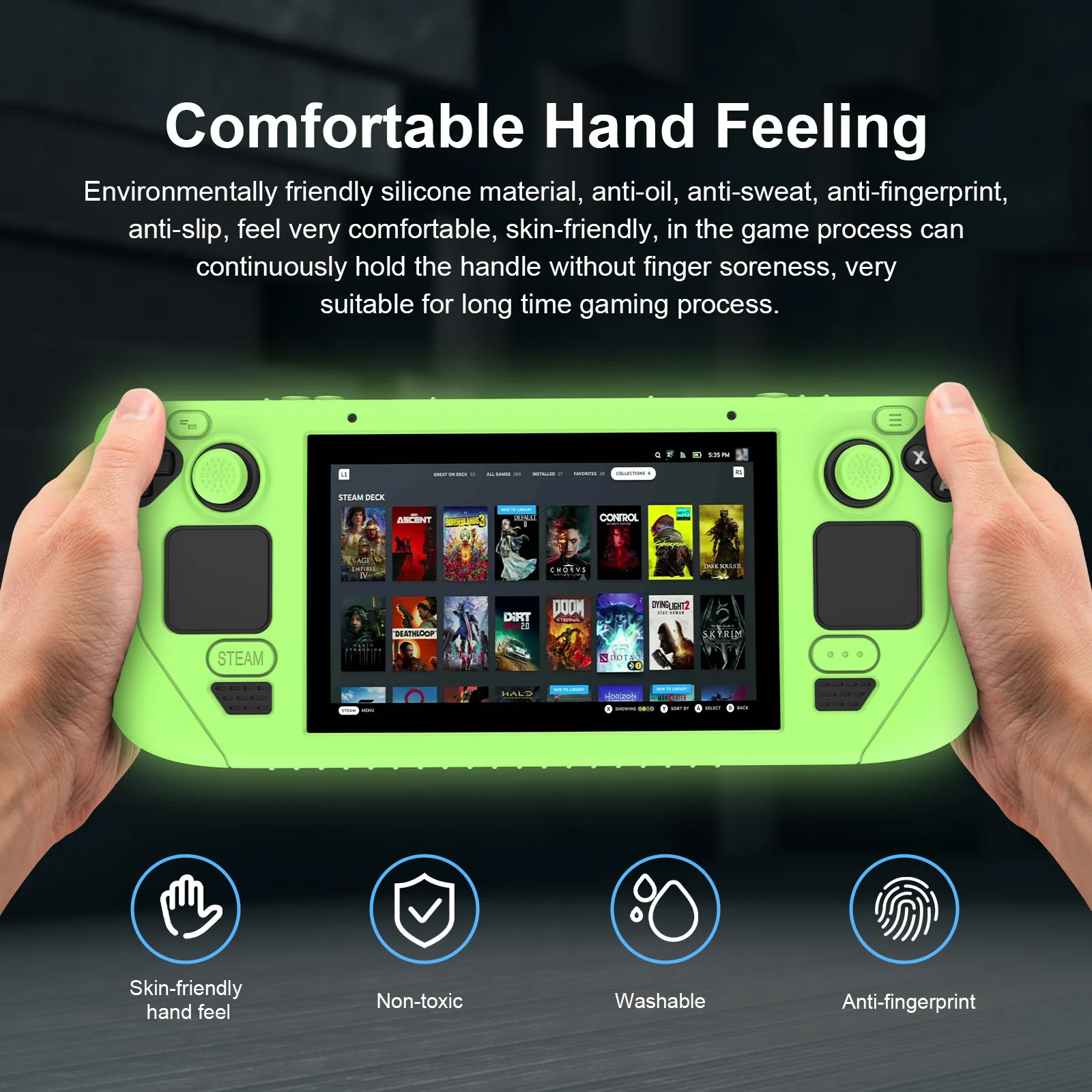 Silicone Protective Case For Steam Deck Handheld Gaming Console Anti-collision And Anti-touch 360° All-round Protection