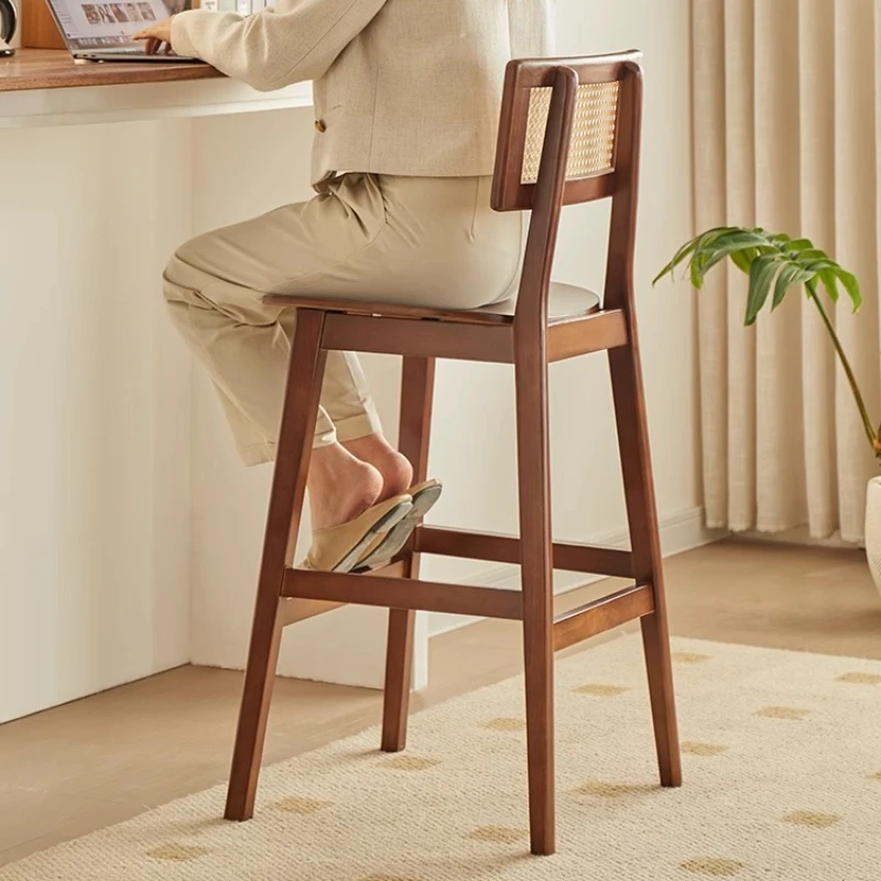 مسند ظهر أنيق عالي الاسترخاء للمكياج كراسي بار اقتصادية حديثة فريدة من نوعها من الخشب الصلب Restaurant Muebles أثاث منزلي