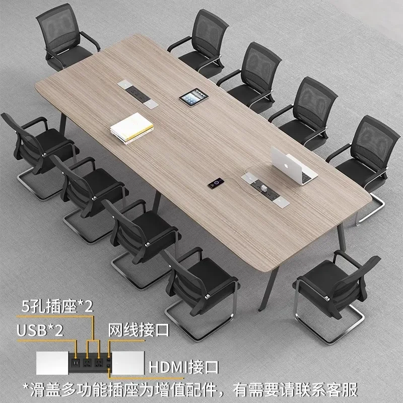 Combinazione tavolo da ufficio rettangolare e sedia tavolo da conferenza tavolo lungo semplice moderno semplice banco da lavoro piccola negoziazione ta