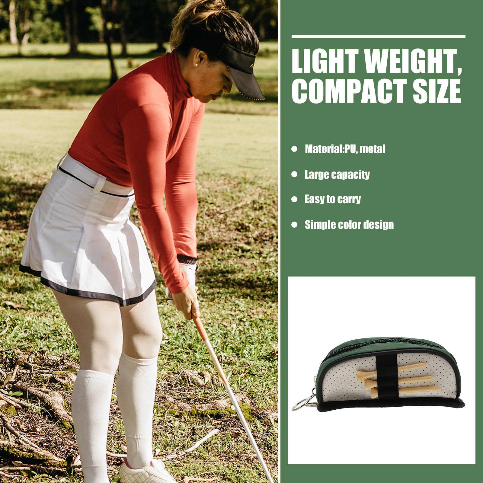 حقيبة تخزين كرة التنس المحمولة، حقيبة كرة الجولف، منظم الخصر الرياضي الصغير مع أكياس تخزين الكرات بإبزيم سحاب #1