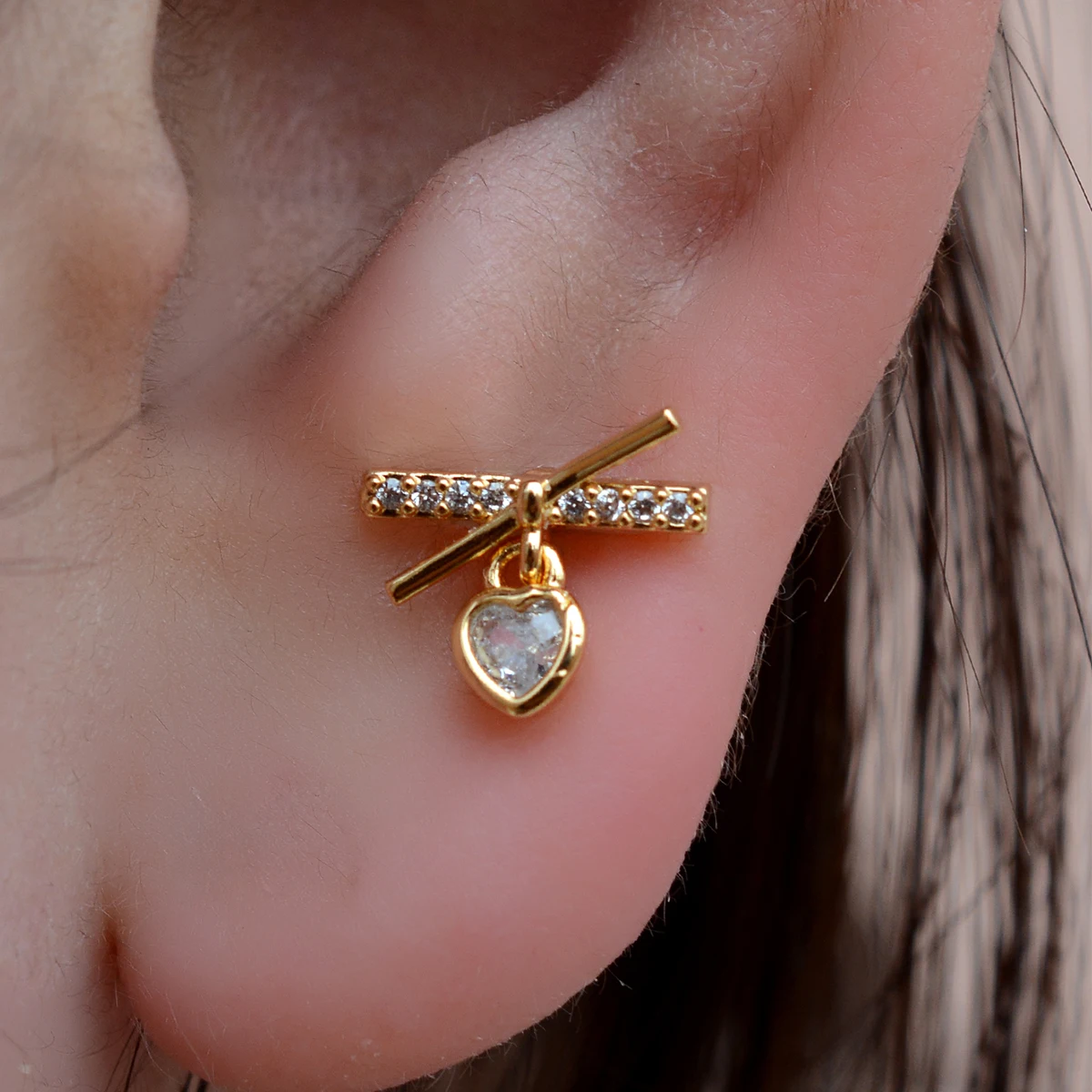 1 adet moda paslanmaz çelik CZ - Tragus Flat Back incelemesi ve fiyatı