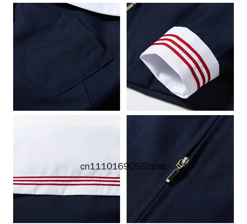 Japanische JK-Uniform, Matrosenanzug, weißes Hemd mit langen Ärmeln und roter Krawatte, klassisches japanisches Schulmädchenkostüm, Cosplay-Outfit für Mädchen. – Detail 13