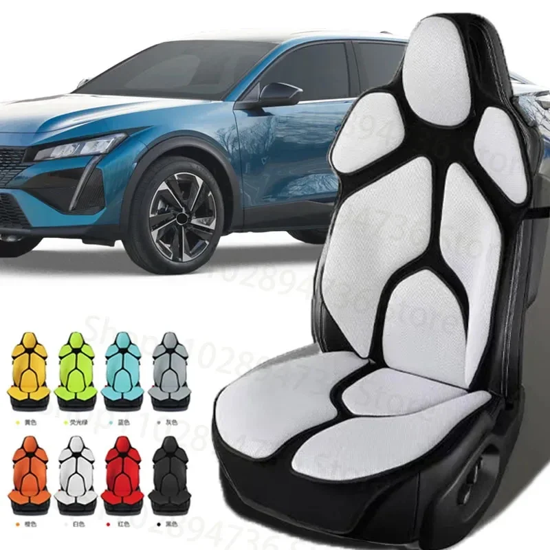 FOR Peugeot Series Cushion Car Seat Chair Back Mesh Lumbar Back Brace Massage Back Pad Support Home Office Accessories