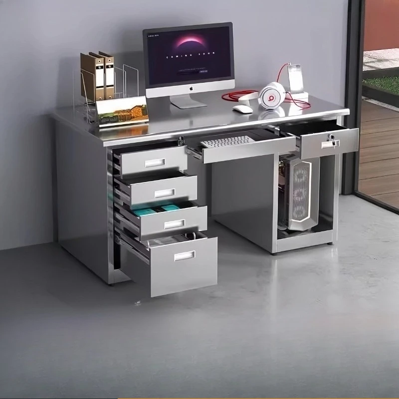 Stainless steel desk clean workshop work table medical console laboratory computer desk with drawers office desk