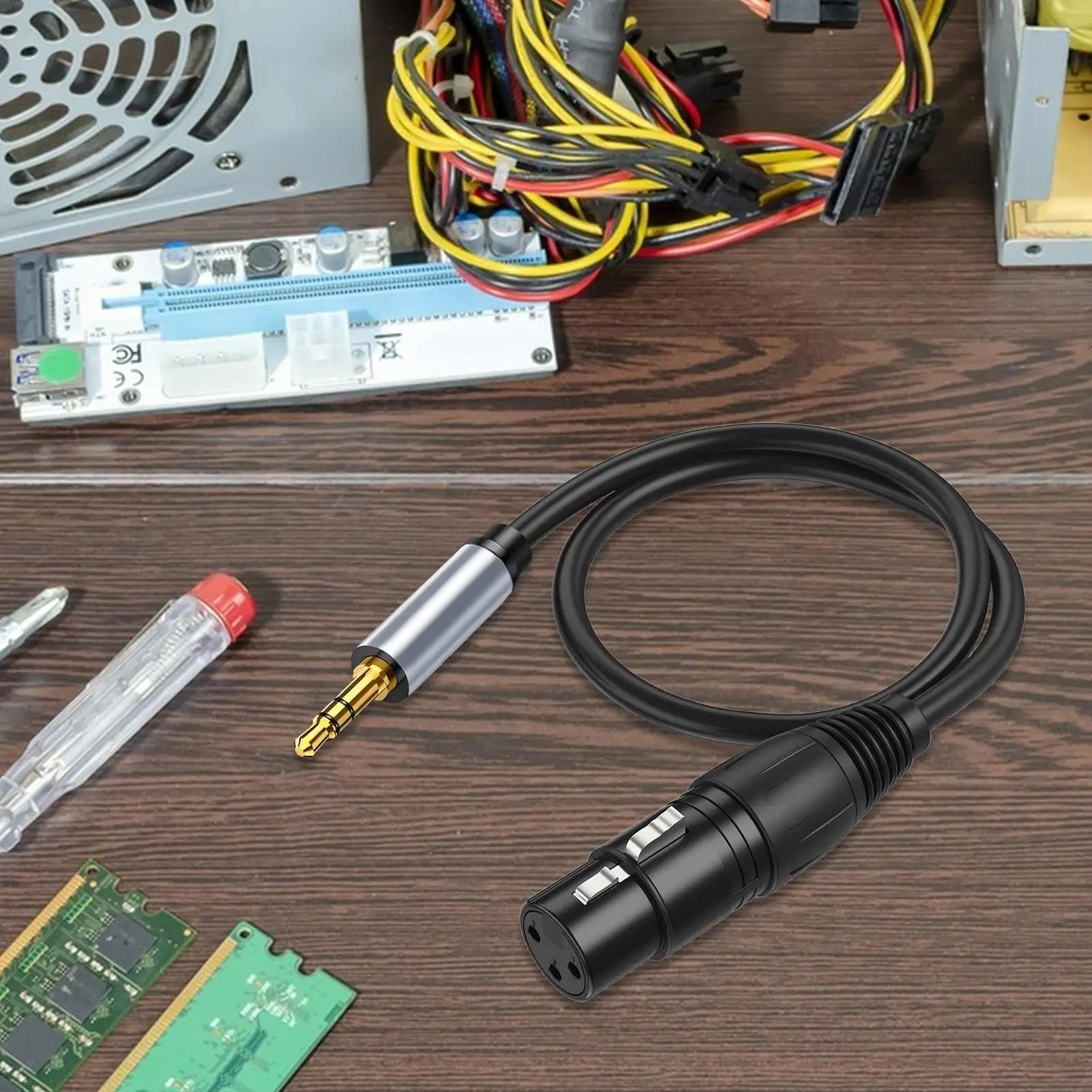 3.5mm 남성-XLR 여성 오디오 코드 믹서 코드 3.5mm 차폐 스테레오 남성-여성 와이어 무대 공연용 휴대용