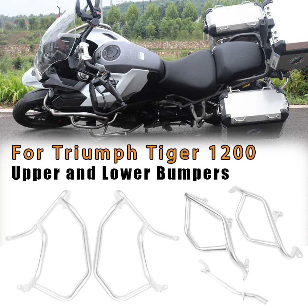 

For Triumph Tiger 1200 Tiger1200 Motorcycle Accessoreies Stainless Steel Upper Lower Bumper Engine Chassis Crash Bar Bumpers