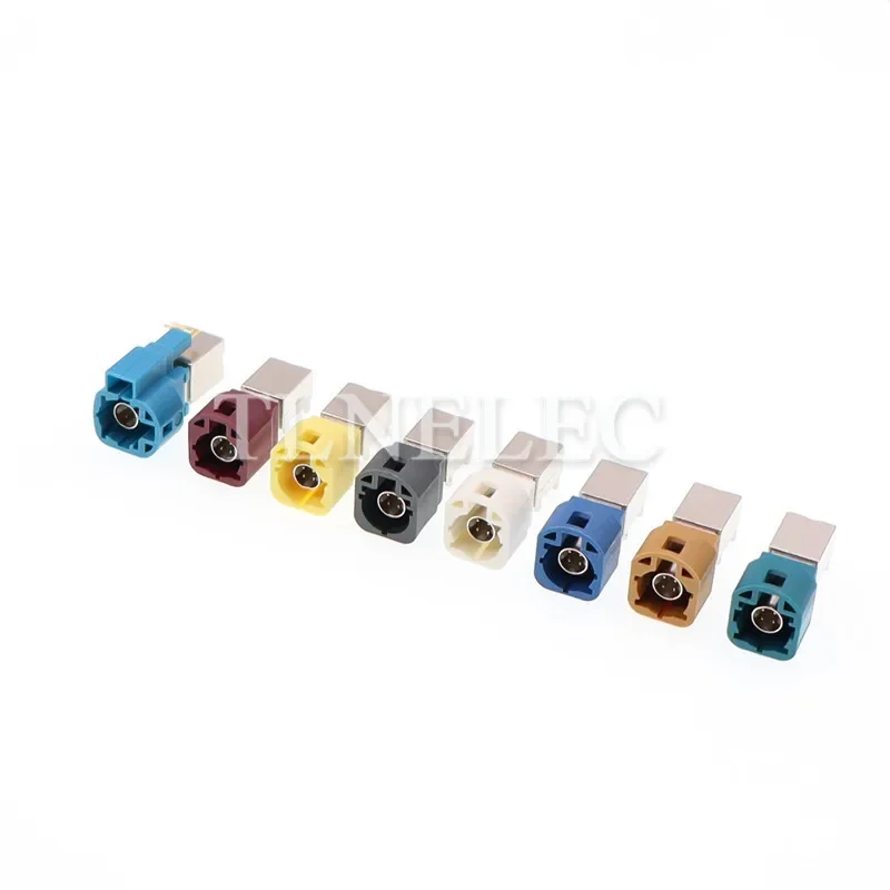 LVDS 4 Pin Way Car PCB Socket Bent Pin Automotive Male HSD Connectors Universal Auto Fakra Connector