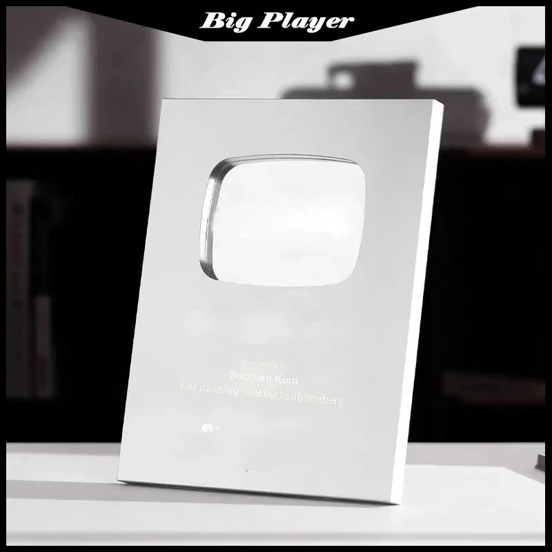 2026 Nuevo Premio De Placa For YouTube Impresa UV De Plata