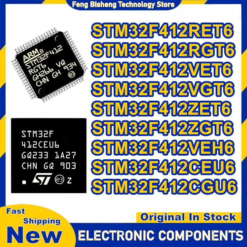 

STM32F412RET6 STM32F412RGT6 STM32F412VET6 STM32F412VGT6 STM32F412ZET6 STM32F412ZGT6 STM32F412VEH6 STM32F412CEU6 STM32F412CGU6