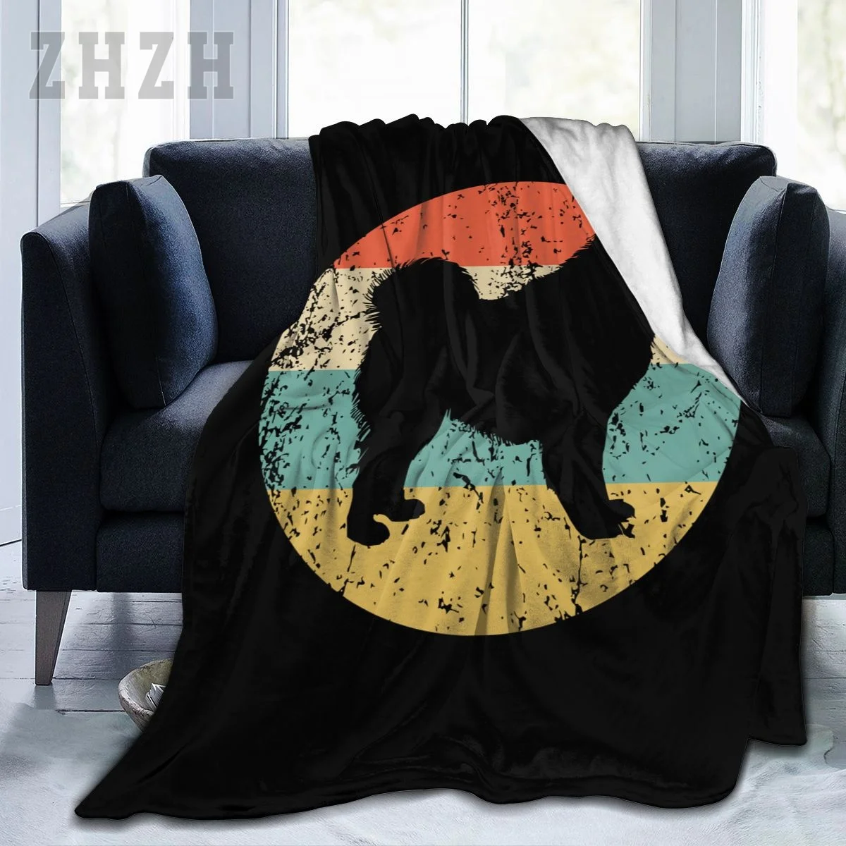 Blanket Samoyed Vintage Retro Samoyed Dog Flannel Multifunction Outdoor Camping Sofa Cover Keep Warm