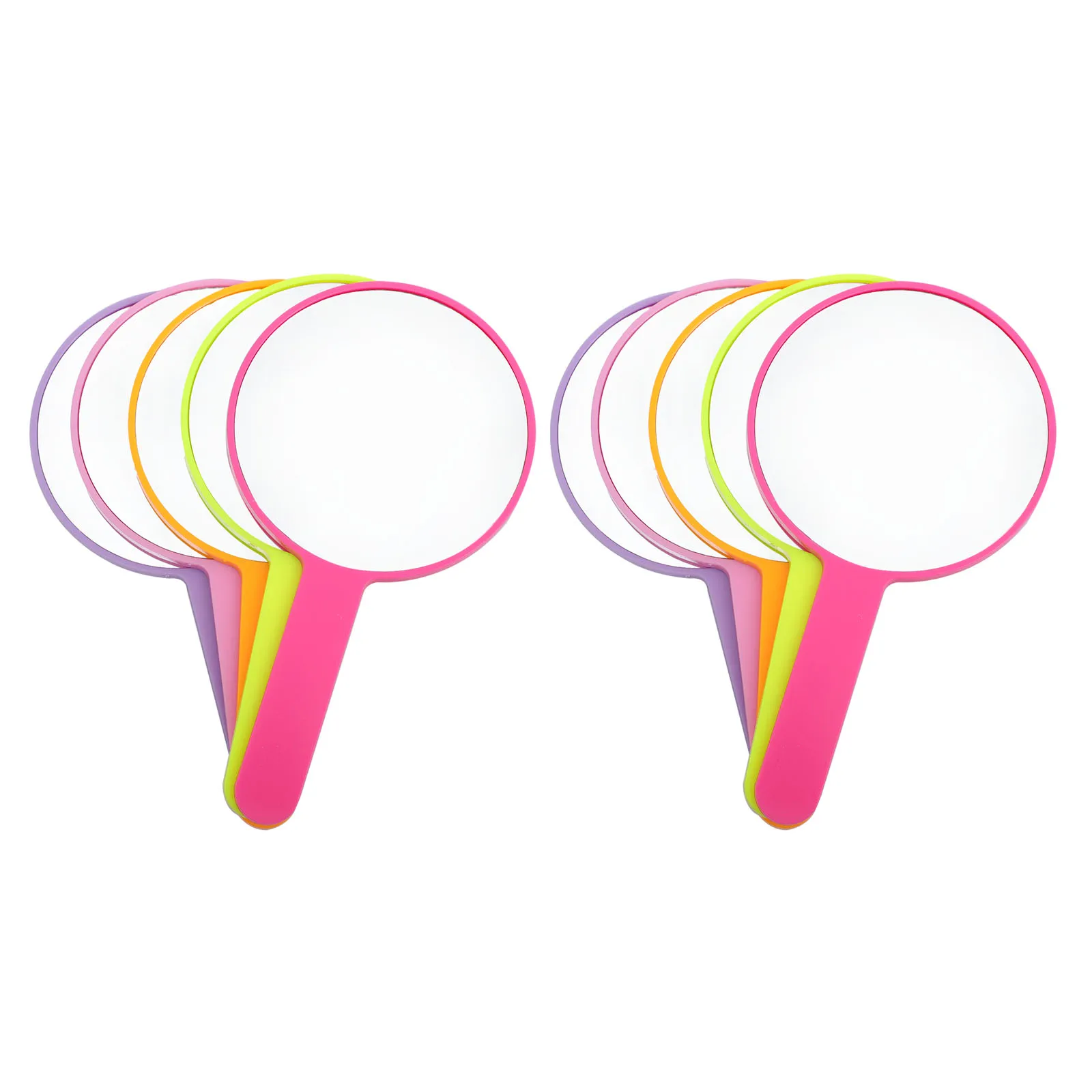 

10Pcs Round Handheld Makeup Mirror Portable Travel Mirror with Ergonomic Handle for Makeup Grooming Shaving Eyebrow