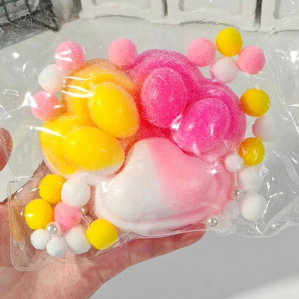 Jouet coloré fait à la main pour patte de chat de Noël, super grand, jouet à presser, rebond lent, dessin animé, griffe de chat, pétrissage