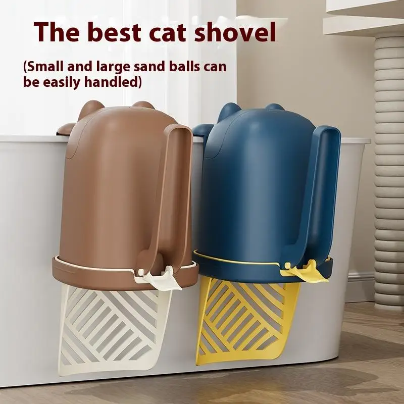 

Practical Cat Litter Scoop with Storage Bucket; Portable and Sturdy Large Capacity Pet Cleaning Tools