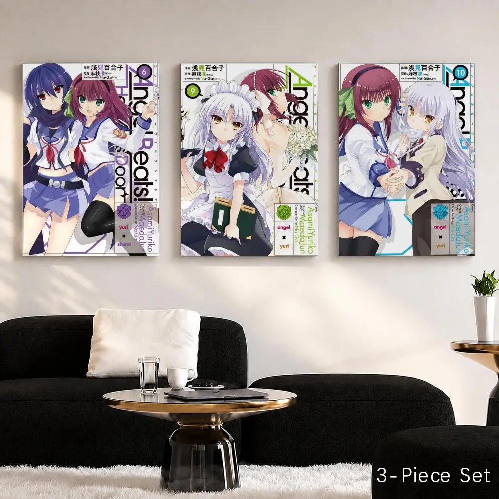 Anime A-Angel Beats Framed Wall Painting Canvas Poster Wall Art HD Print Home Decor Room Decoration Artwork Gift Wood Frame