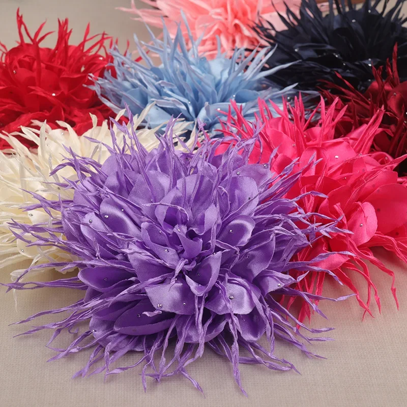 

18CM Handmade Flower Applique Fabric with Tassel Beards Women's Suit Jacket Lapel & Dress Decoration | Apparel Textiles & Crafts