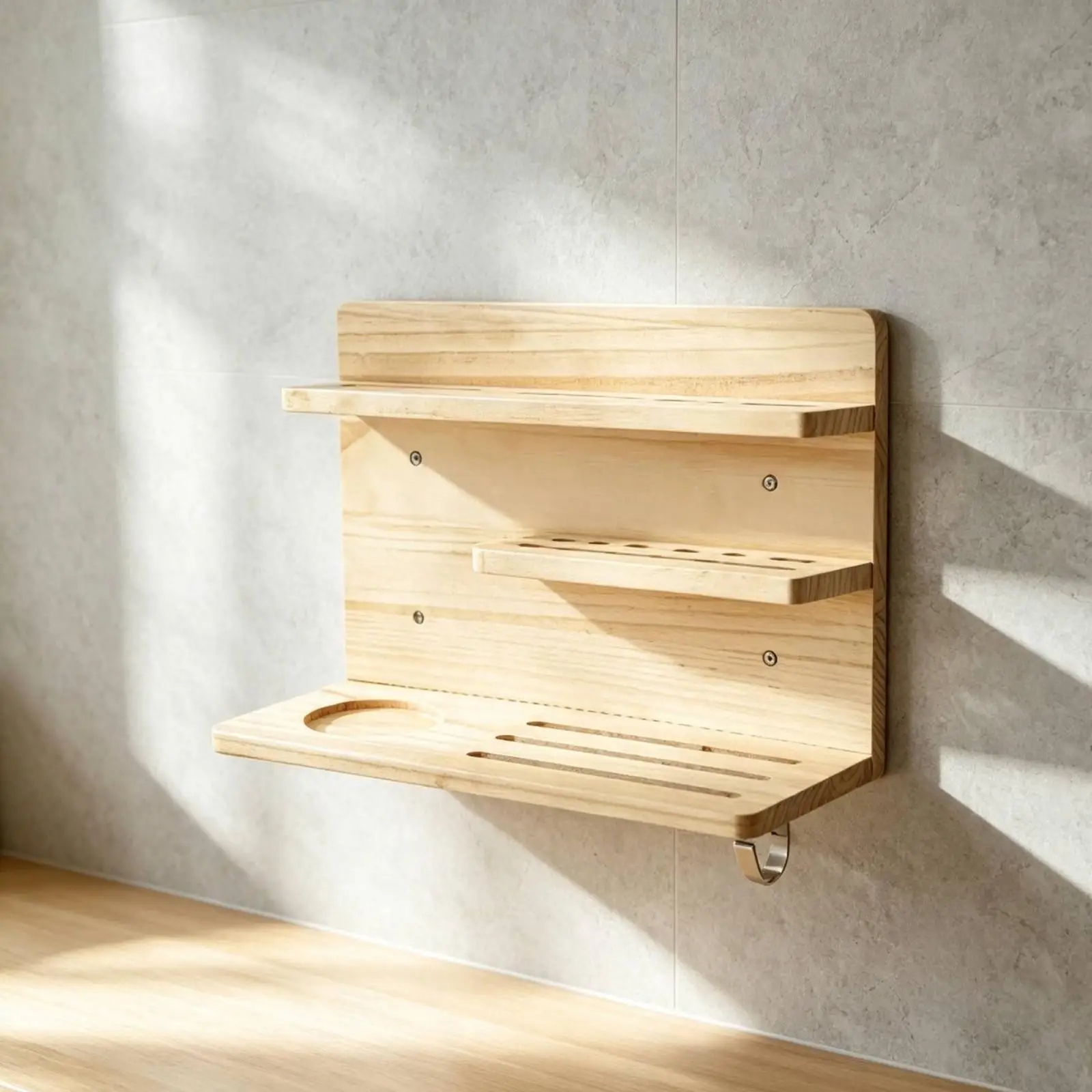 Étagère murale en bois massif, support de présentation compact, étagère flottante pour chambre à coucher, bureau, organisateur et décoration