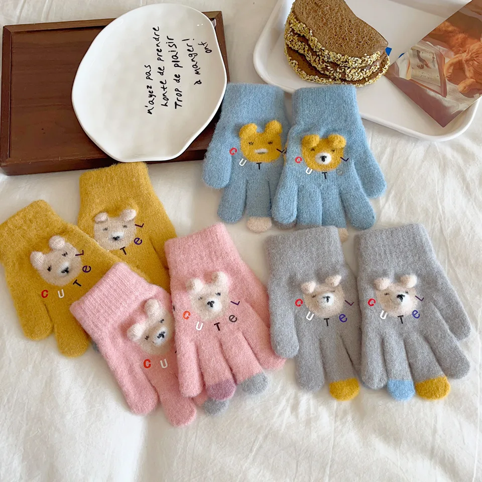 قفازات كرتونية للطقس البارد للأطفال - قفازات مبطنة بالصوف على شكل ديناصور وحيد القرن الممتعة للفتيات والأولاد ناعمة مضادة للانزلاق للاستخدام اليومي #1