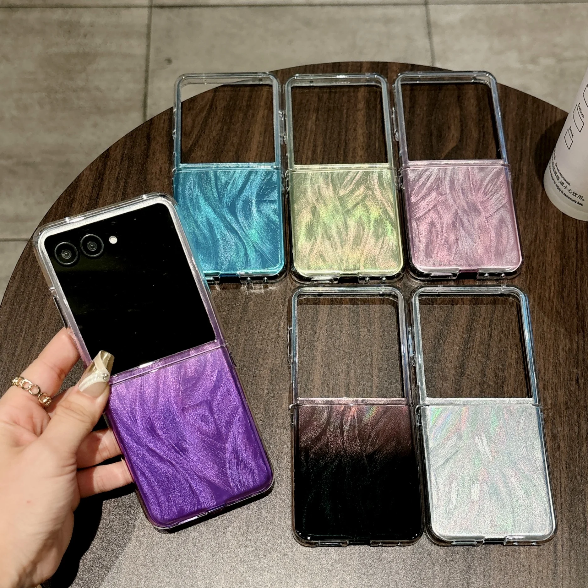 

Back Cover For Motorola Moto Razr 50 60 Ultra Case Colorful Laser Silver Camlet Hard PC Shockproof Phone Case