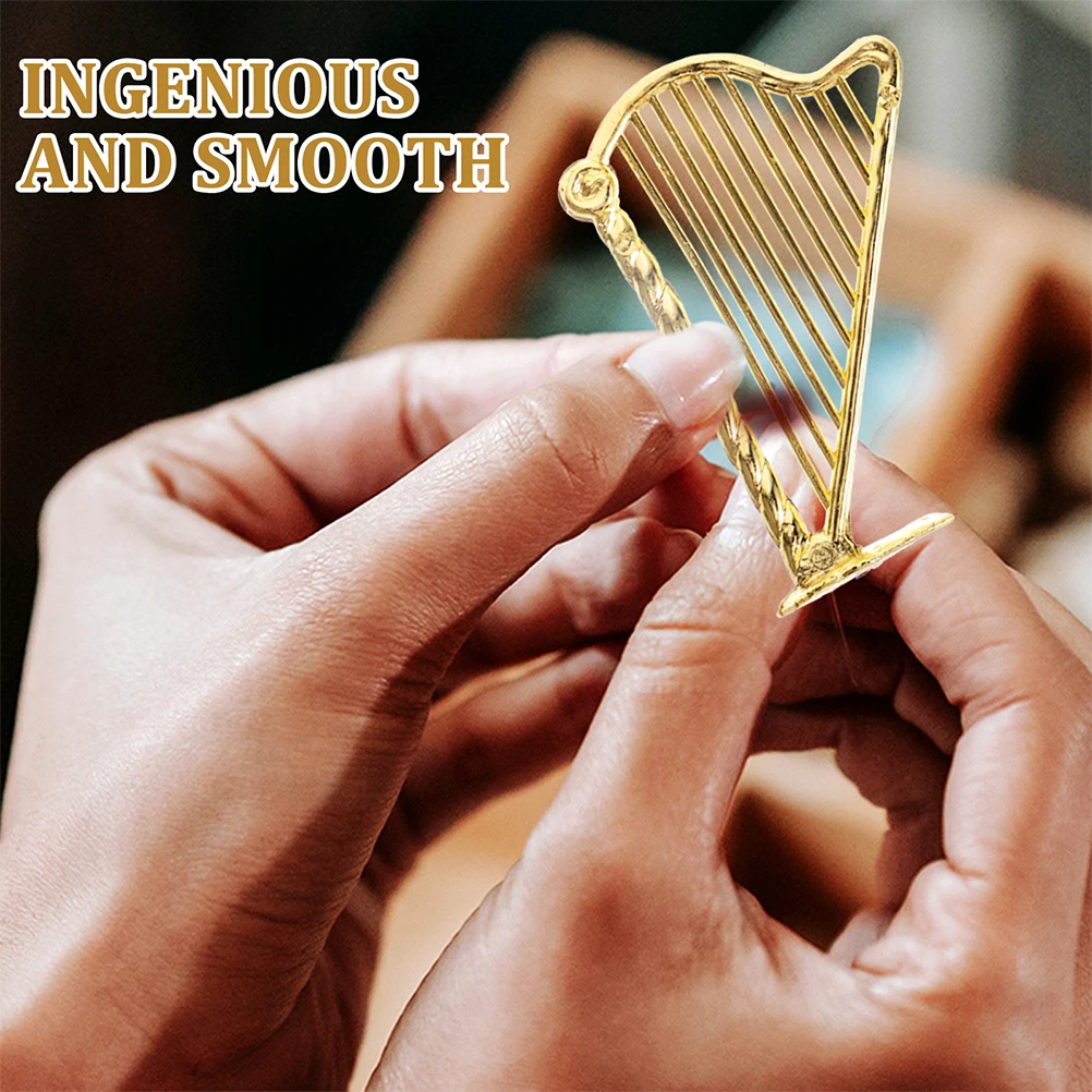 

20pcs Shaped Charm For Jewelry Making Mini Harp Pendant Diy Craft Decor Small Harp Resin Plastic Hanging Ornament
