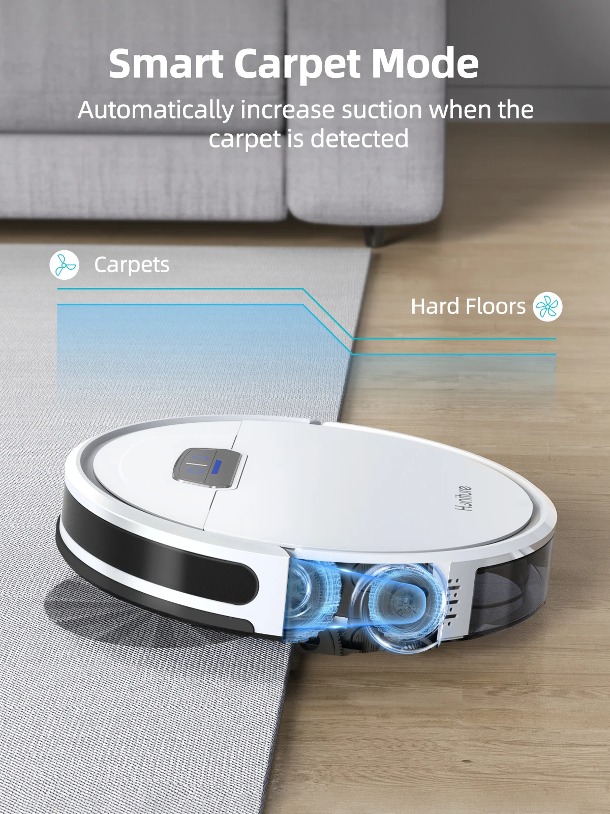 HONITURE Robot Vacuum Cleaner Sweeping & Dragging Integrated 4000Pa Self-Charging App&Remote&Voice Control Smart Home Mop