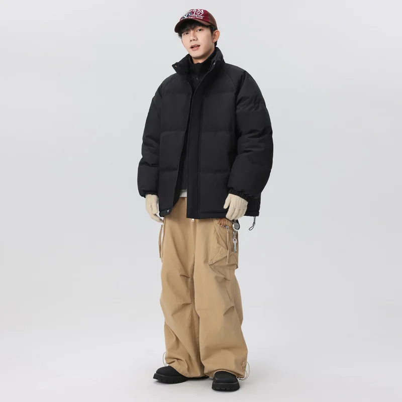 

2025 Winter Man Down Jacket Thicken Cold-proof Male Two-piece Outerwear Stand Collar Long Sleeve Zipper Versatile Men Coat