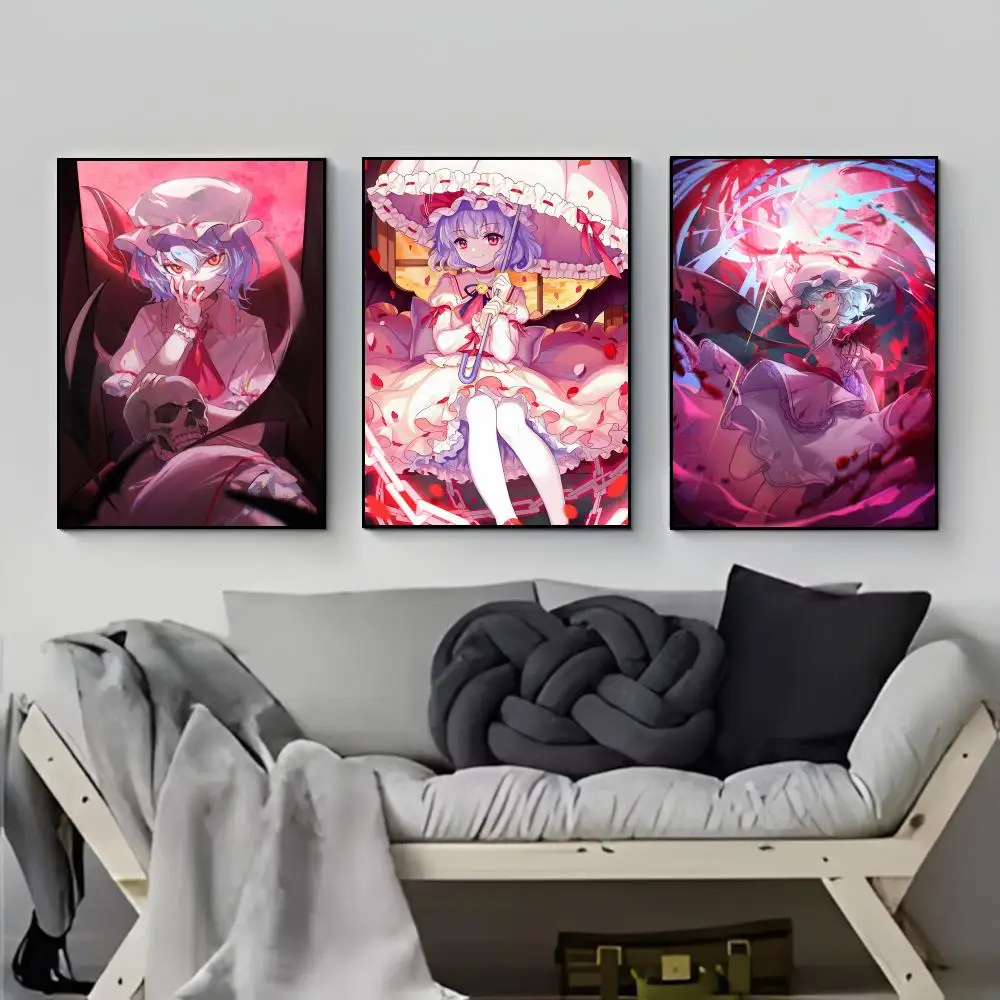 Gothic Cute T-Touhou Project Remilia Scarlet Poster Poster HD  Waterproof Wall Sticker Bar Living Room Decor Gift