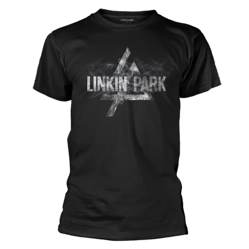 

Linkin Park Smoke Logo Black T-shirt Casual Crew Neck Cotton Tee Summer T-Shirt Black Casual Crew Neck Cotton Tee Oversize Tops