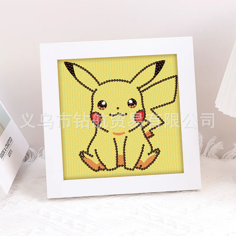 Pokémon Pikachu 5D Kit De Pintura De Diamante Vara Redonda, Personagem De Desenhos Animados, Ponto De Cruz Bordado, DIY Handmade Home Decor