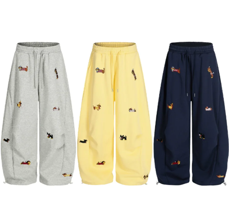 Vêtements urbains créatifs pour femmes, pantalons à jambes droites incurvées, pantalons décontractés décoratifs imprimés, nouvelle collection