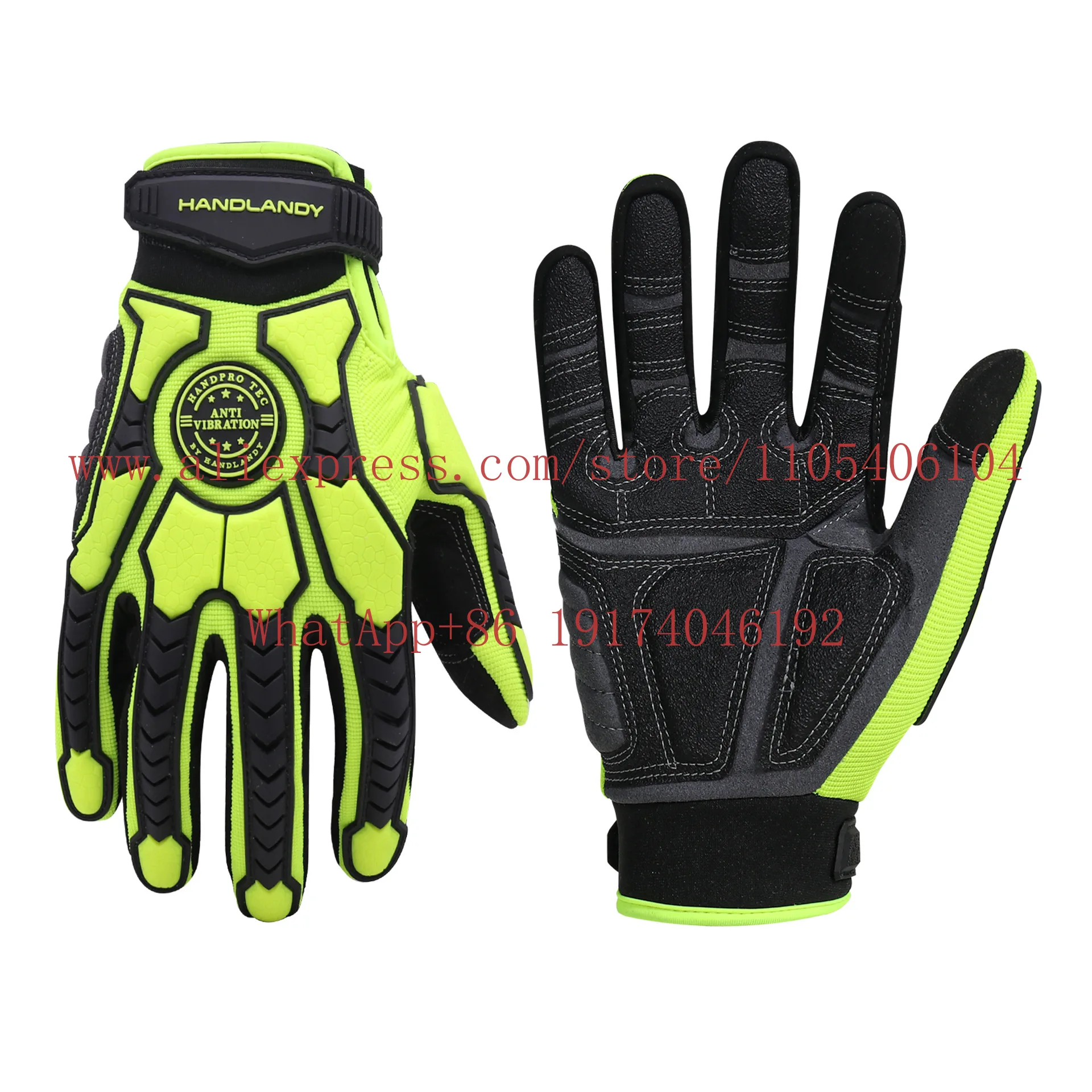 Microfiber PVC wear-resistant palm SBR shock absorber pad full protection TPR touch screen heavy industrial machinery gloves