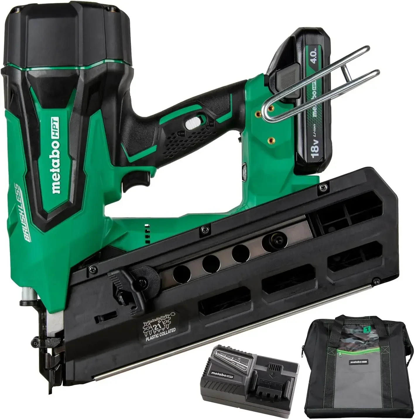 Cordless 18V MultiVolt™ Framing Nailer Kit 21 Degree Magazine Round Head Nails from 2-Inch up to 3-1/2-Inch