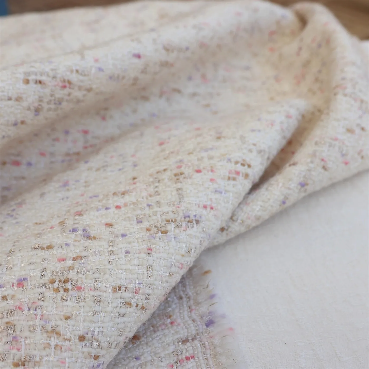 

1yard Coarse flower small fragrant wind tissu Light luxury wool fabric Designer jacket fabric for clothing