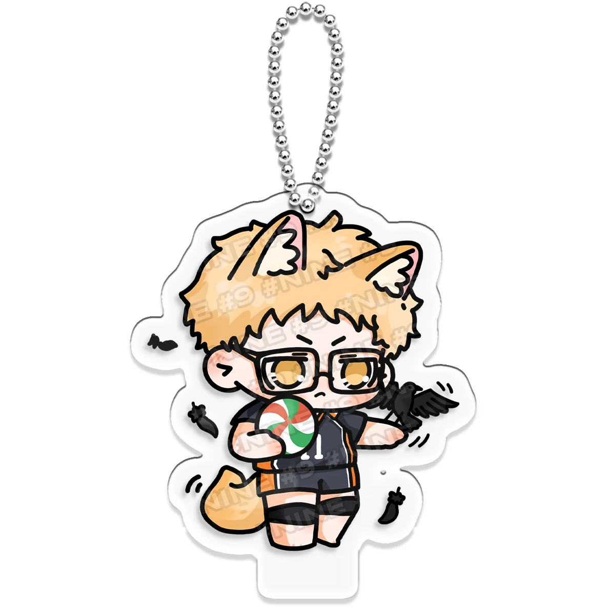 

Anime Haikyuu!! Kei Tsukishima Cosplay Acrylic Backpack Keychain Standing sign Desktop Decoration Cute Pendant Accessories Gift